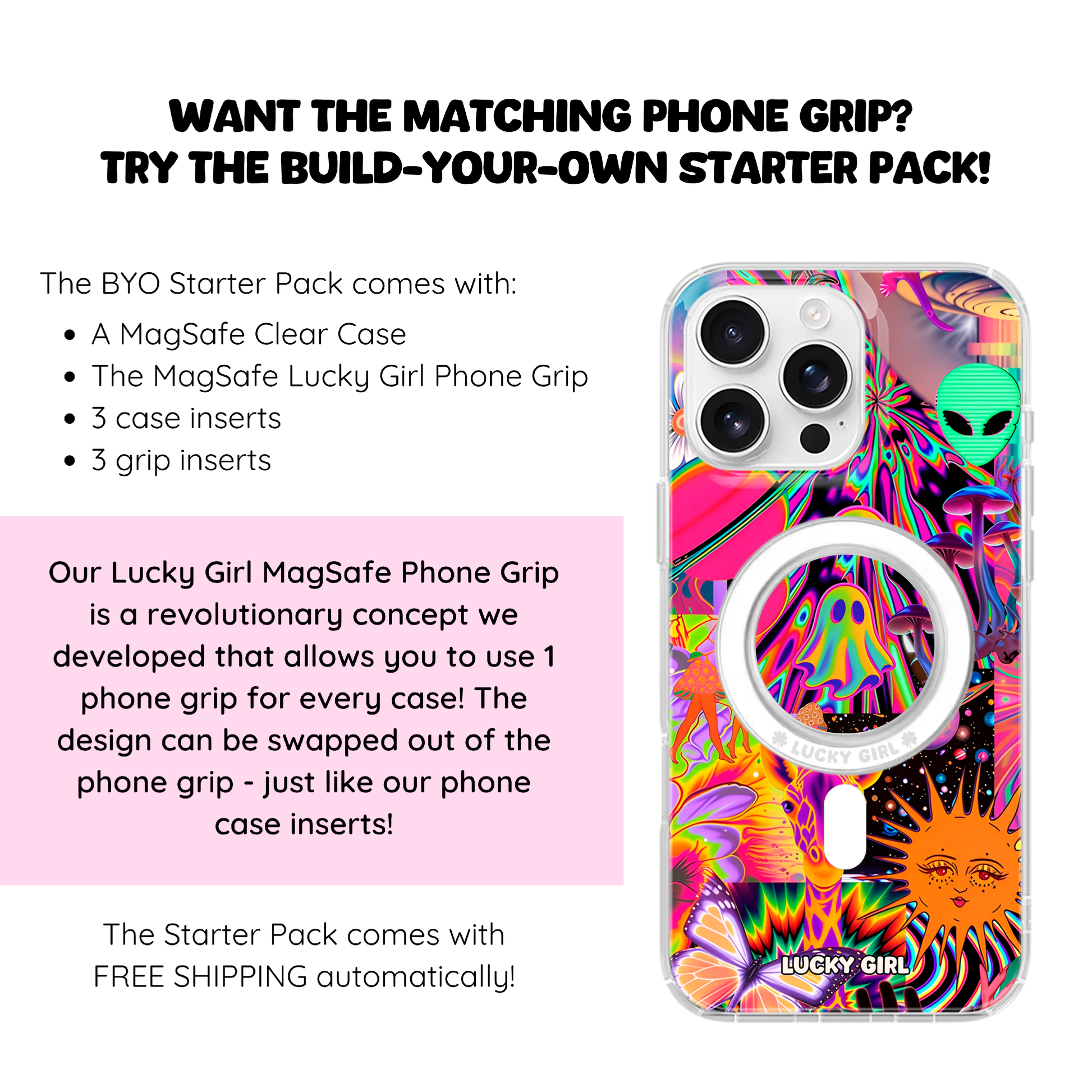 Technicolor Trip Clear Case Insert iPhone 17