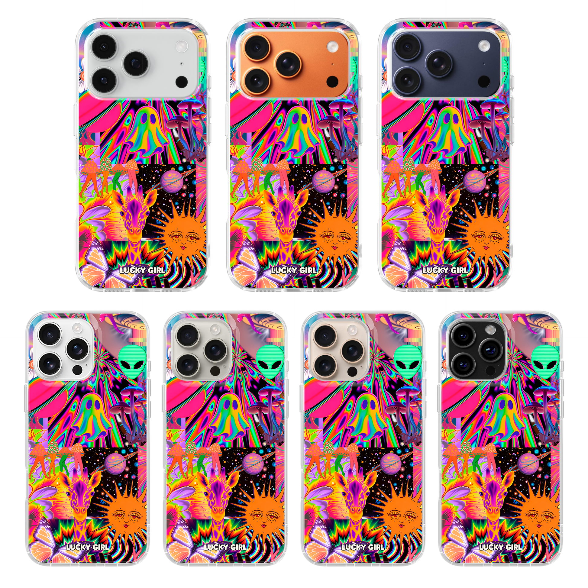 Technicolor Trip Clear Case Insert iPhone 17