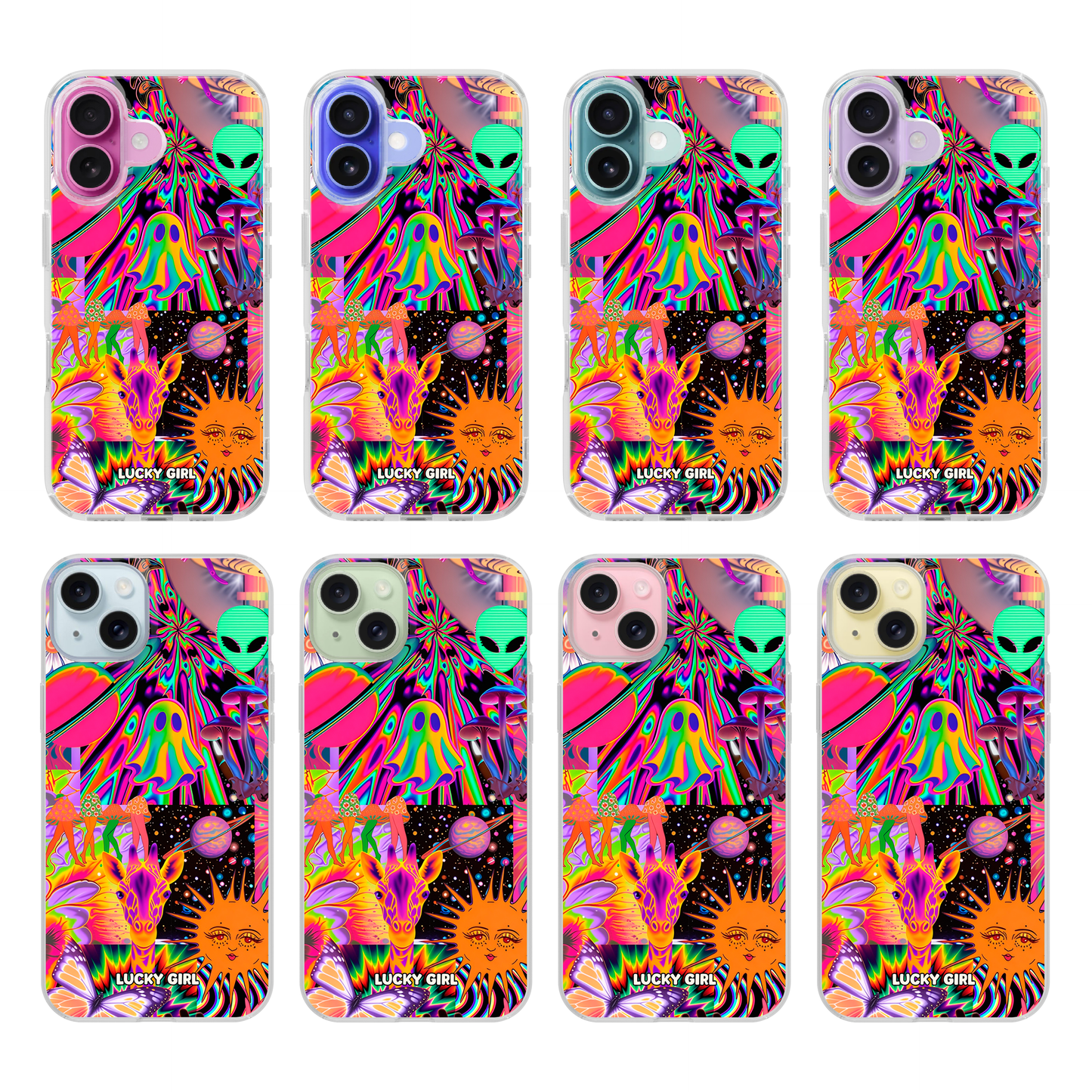 Technicolor Trip Clear Case Insert iPhone 17