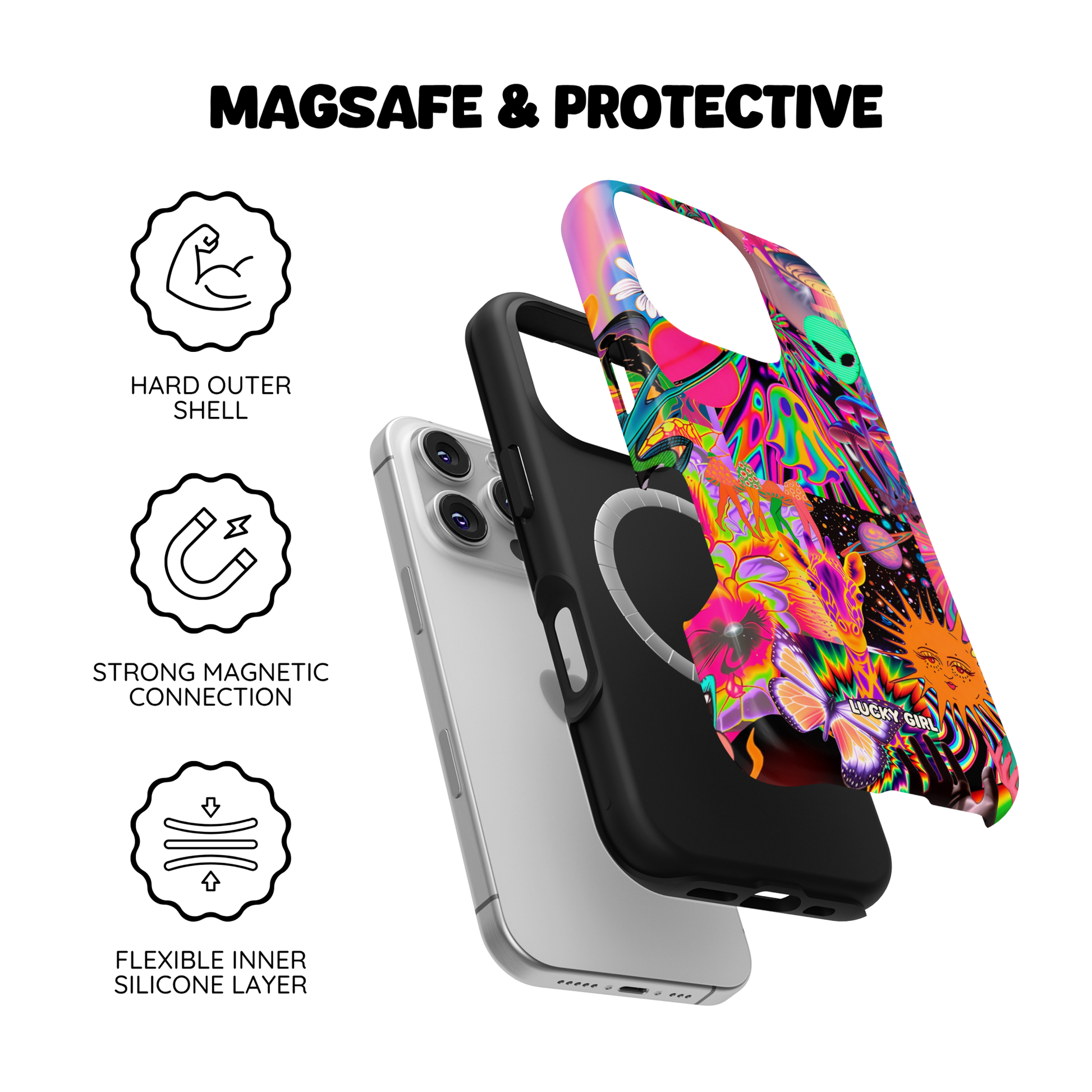 Technicolor Trip Phone Case iPhone 17 / Yes