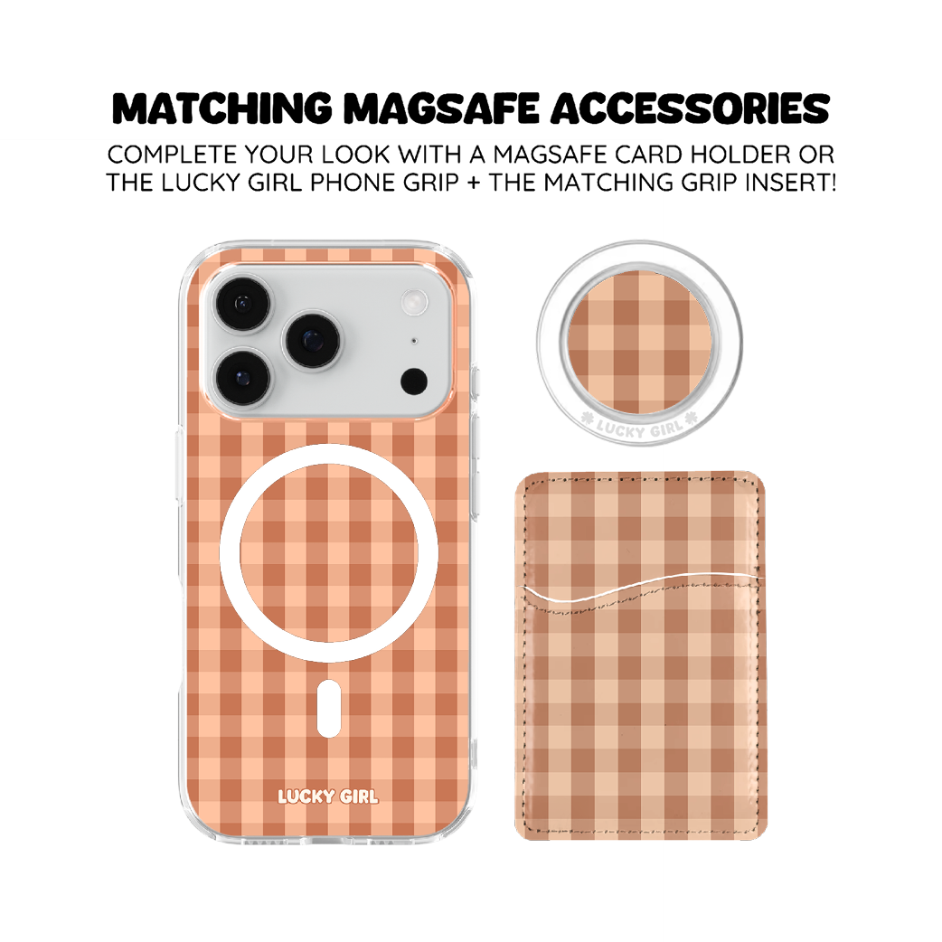 Teddy Gingham Clear Case Insert iPhone 17