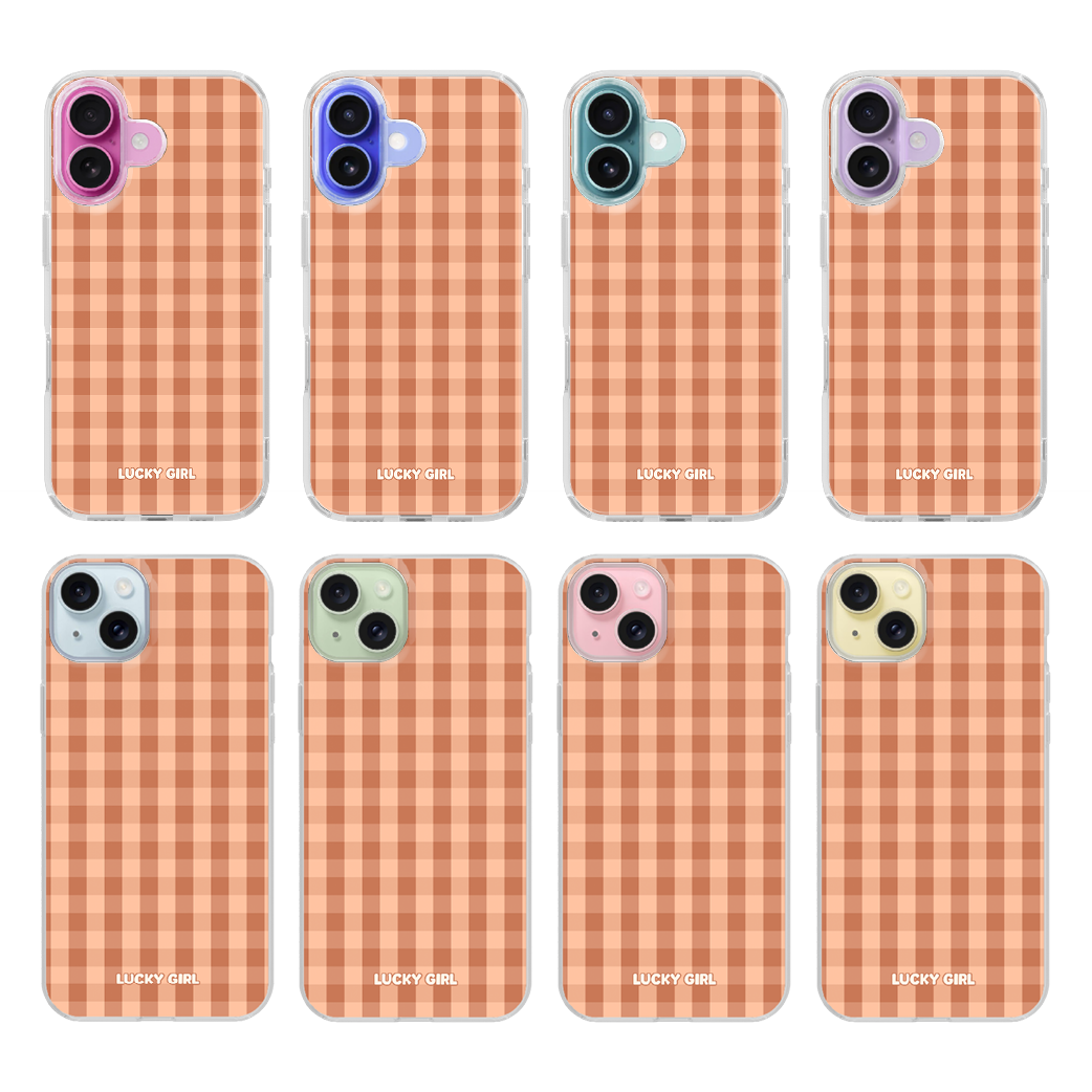 Teddy Gingham Clear Case Insert iPhone 17