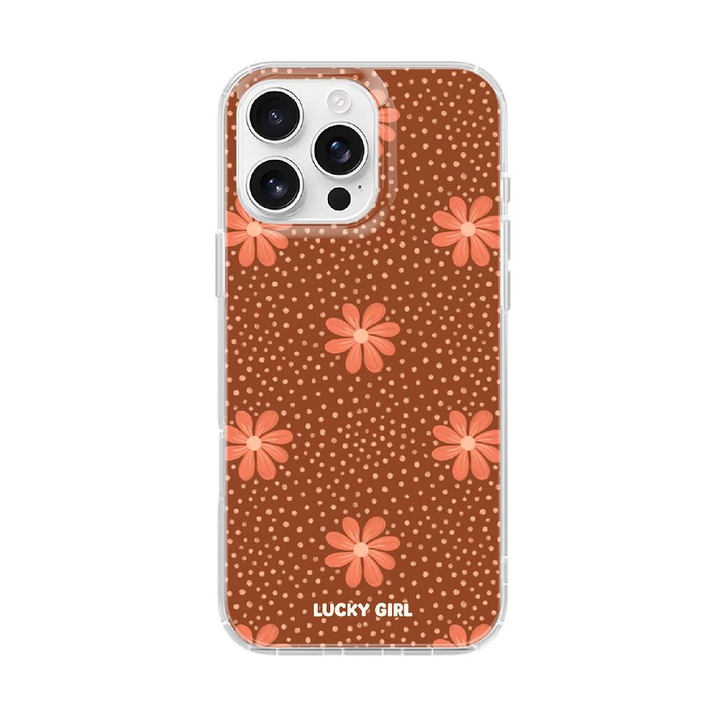 Terracotta Daisy Clear Case Insert iPhone 17