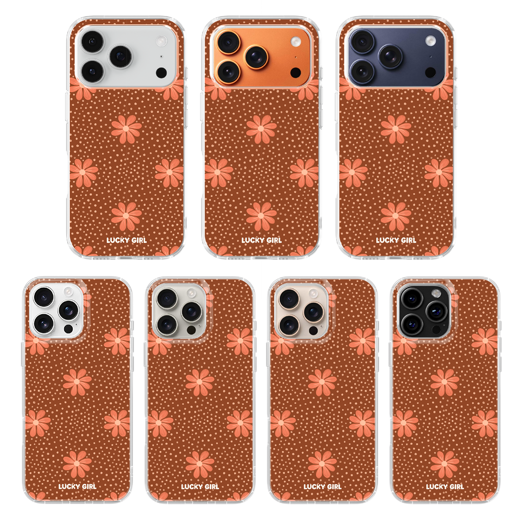 Terracotta Daisy Clear Case Insert iPhone 17