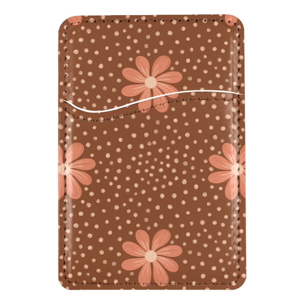 Terracotta Daisy MagSafe Card Holder
