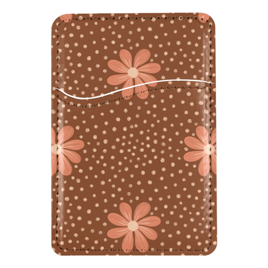 Terracotta Daisy MagSafe Card Holder