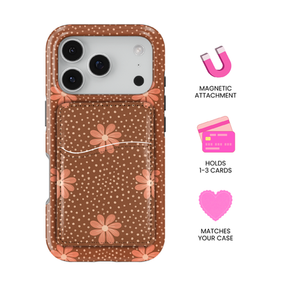 Terracotta Daisy MagSafe Card Holder
