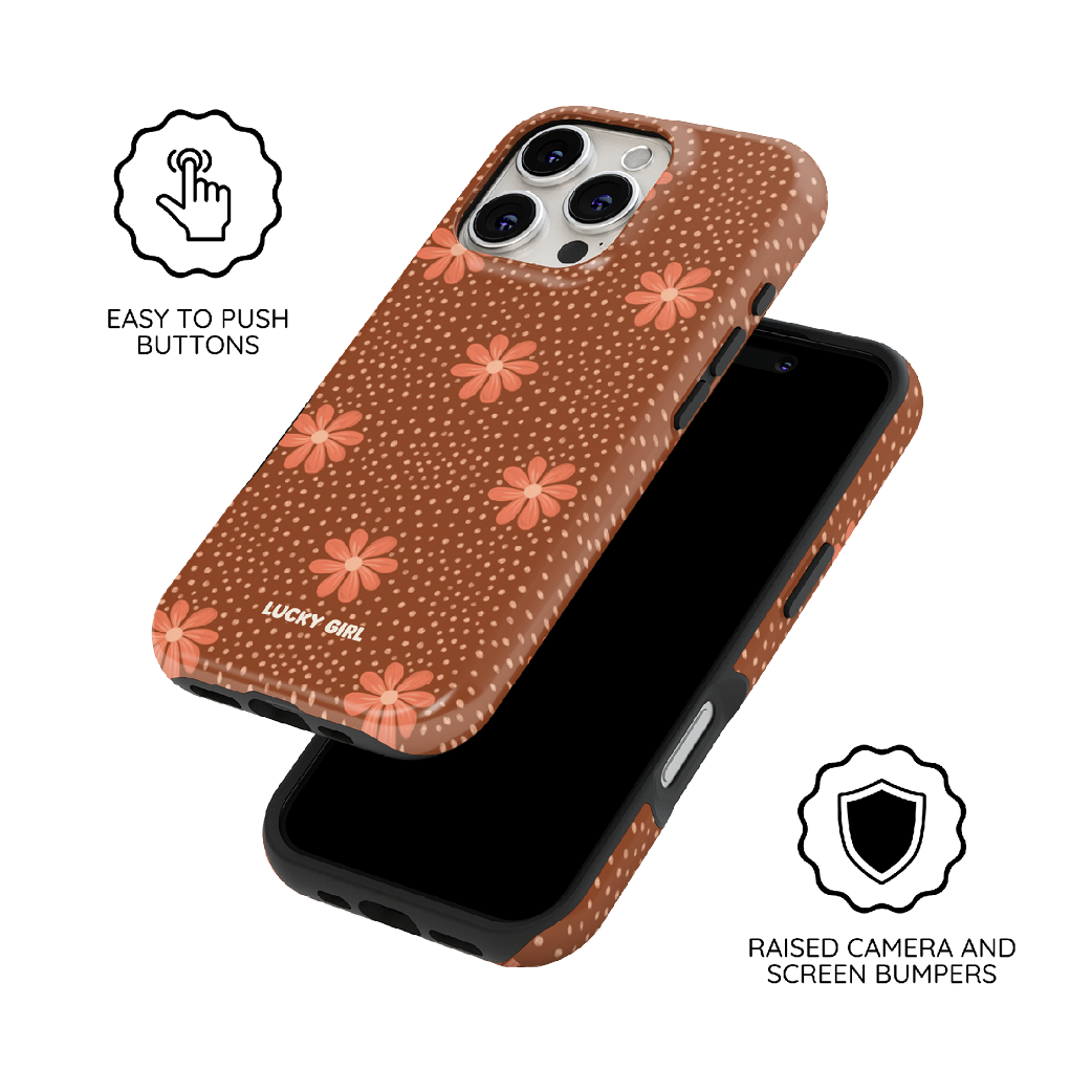 Terracotta Daisy Phone Case iPhone 17 / Yes