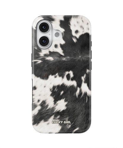 Black Cowhide Phone Case iPhone 16 Plus / Yes