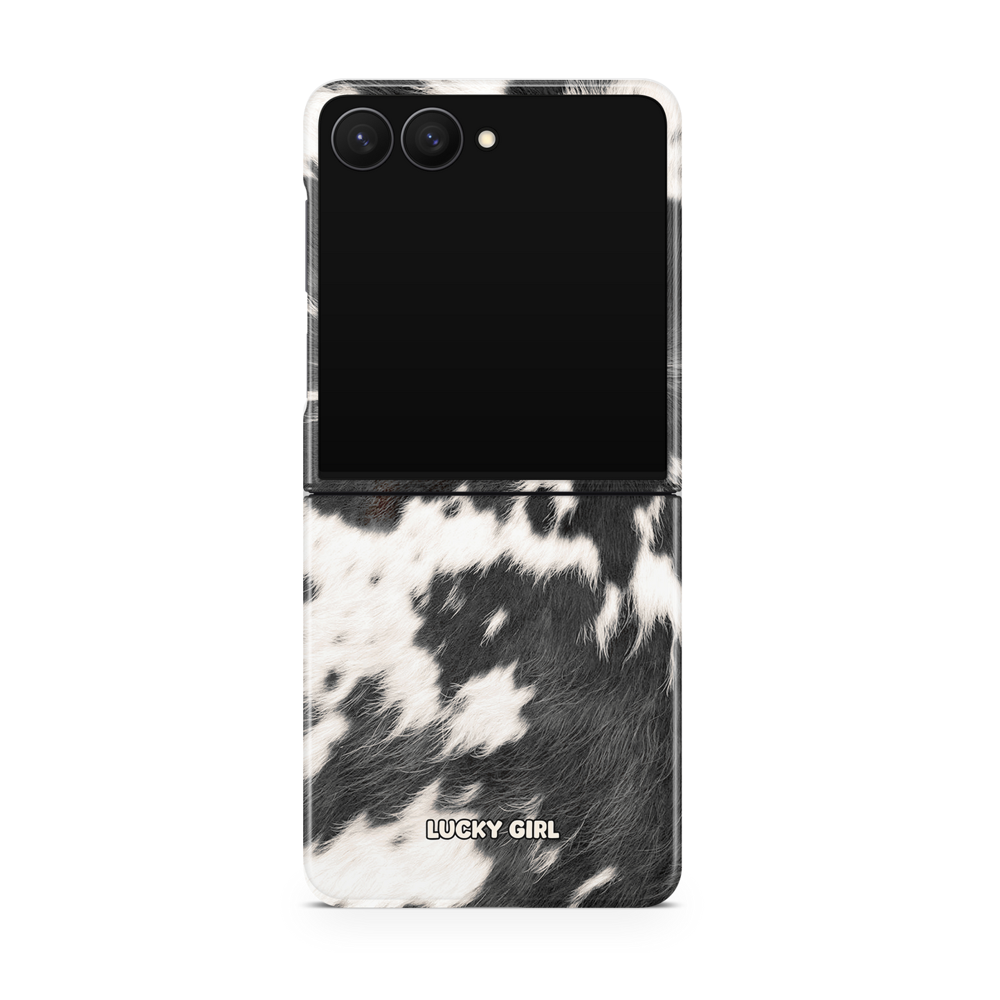 Black Cowhide Phone Case Galaxy Z Flip 7 / Yes