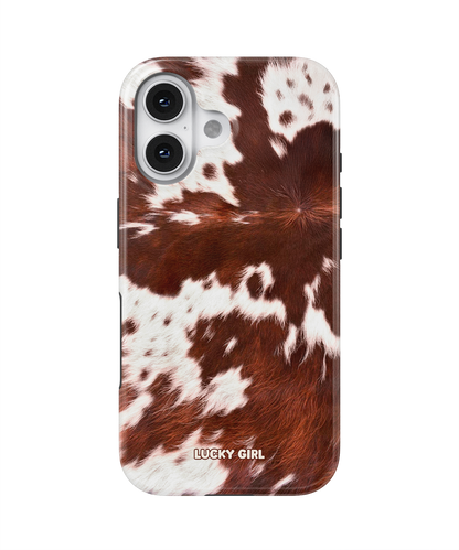 Brown Cowhide Phone Case iPhone 16 Plus / Yes