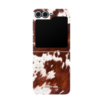 Brown Cowhide Phone Case Galaxy Z Flip 6/7 FE / Yes