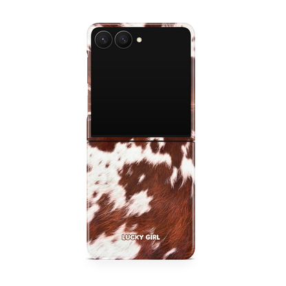Brown Cowhide Phone Case Galaxy Z Flip 7 / Yes