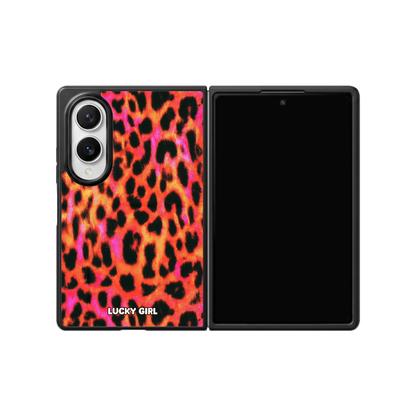 Lava Leopard Phone Case Galaxy Z Fold 8 / No