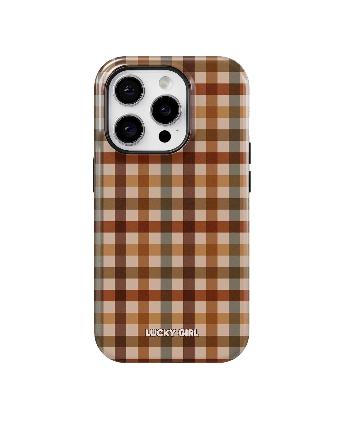 Pecan Gingham Phone Case iPhone 14 Pro / Yes
