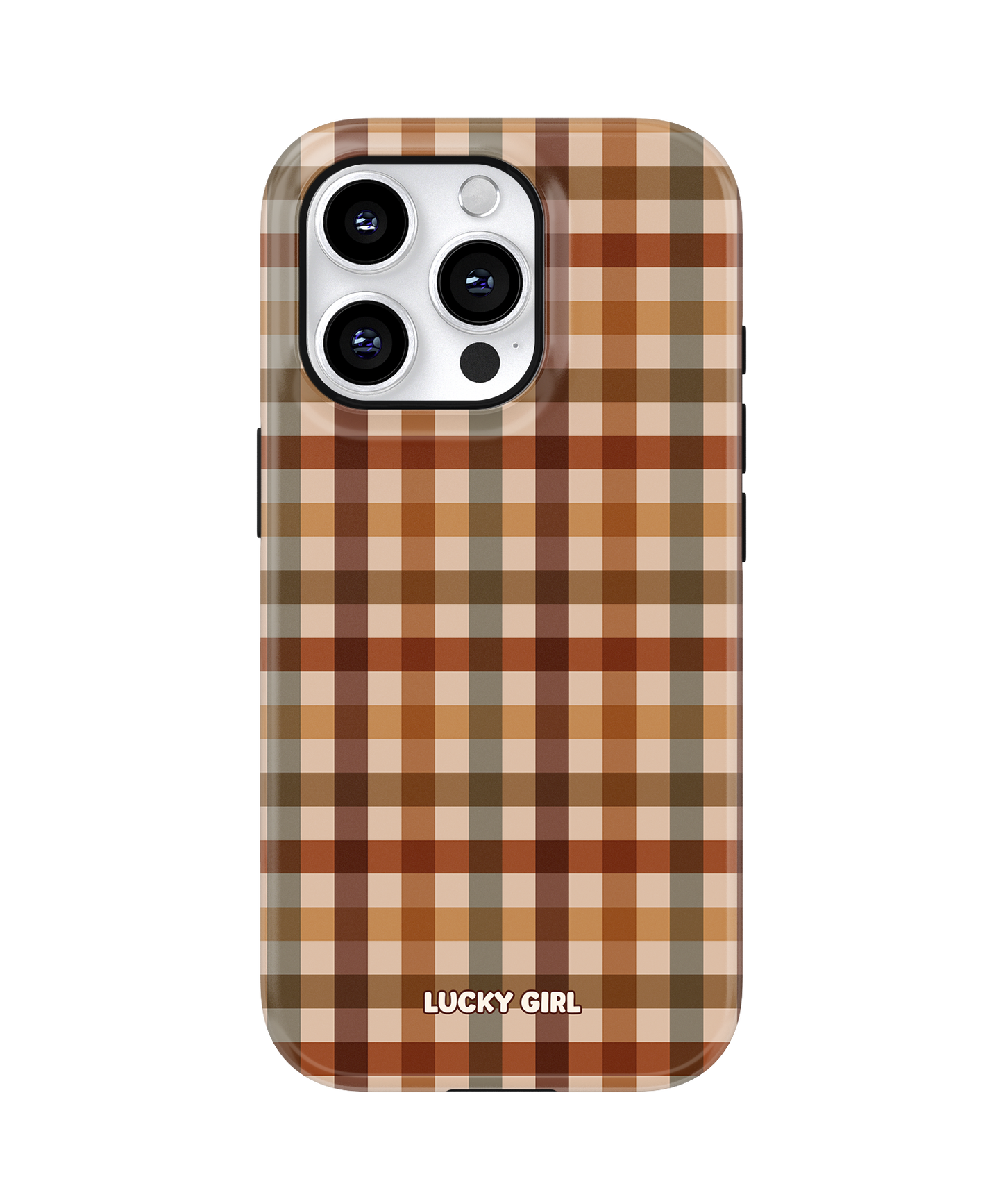 Pecan Gingham Phone Case iPhone 15 Pro Max / Yes