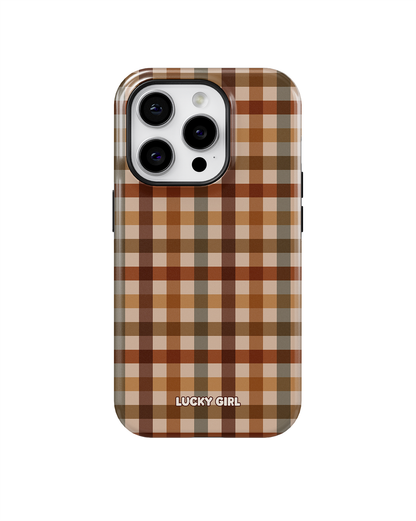Pecan Gingham Phone Case iPhone 15 Pro / Yes