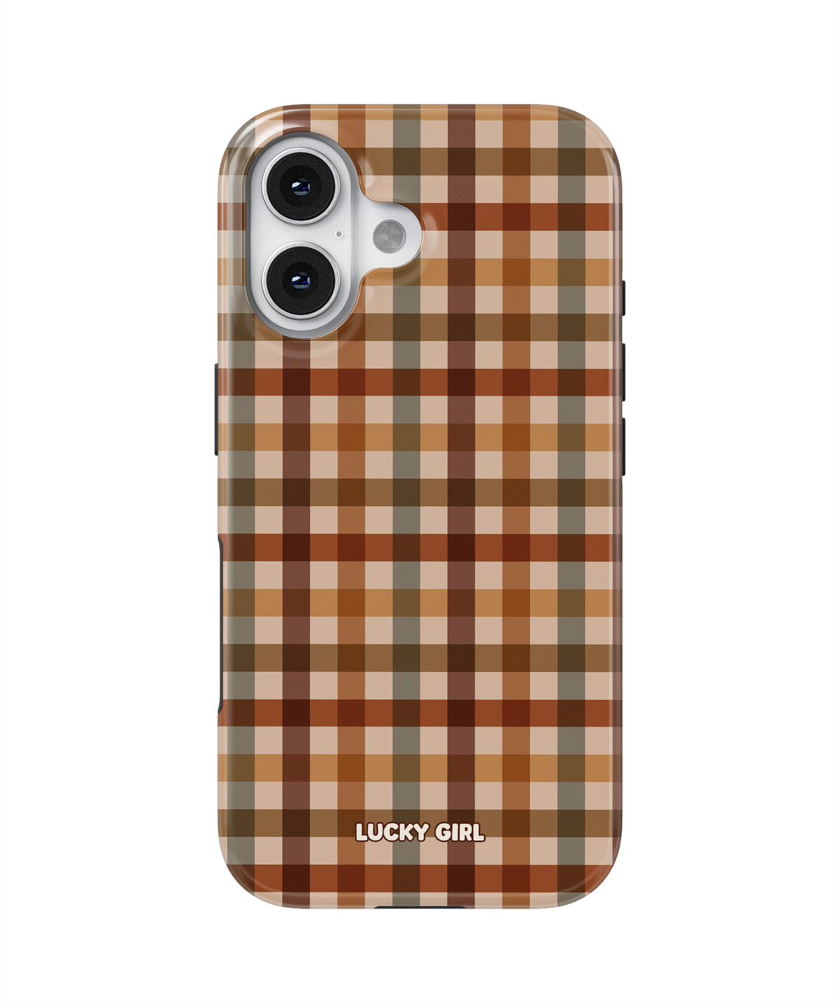 Pecan Gingham Phone Case iPhone 16 Plus / Yes