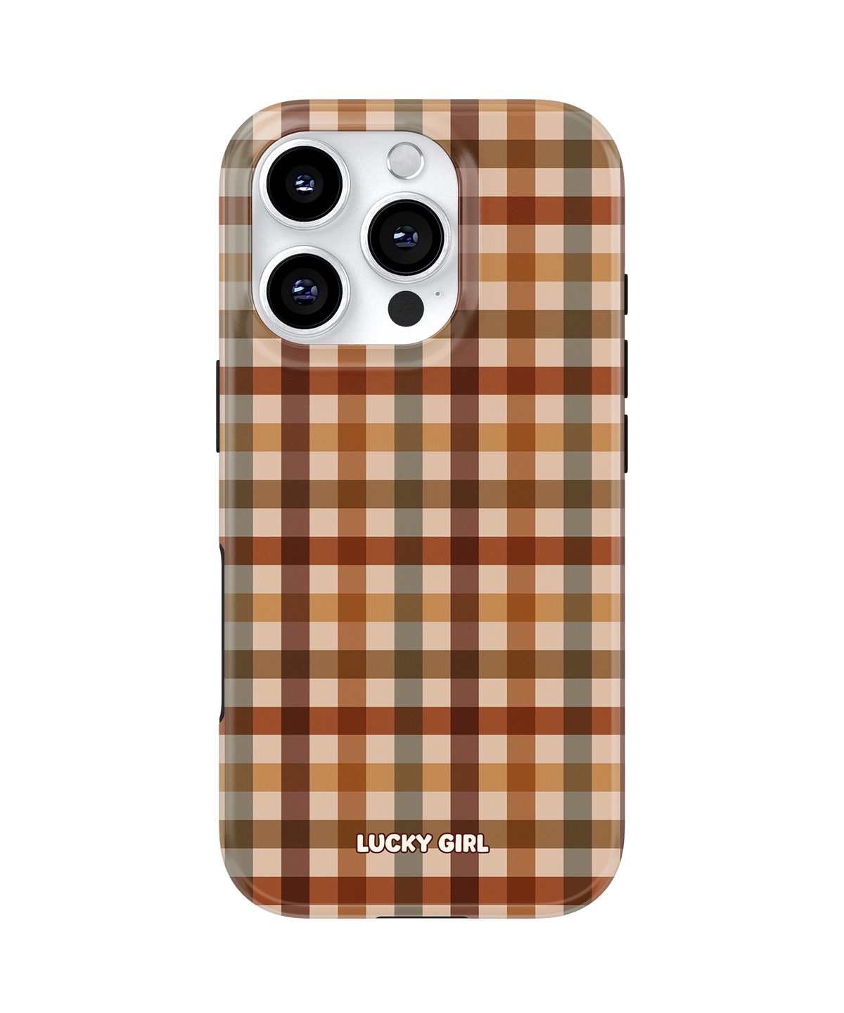 Pecan Gingham Phone Case iPhone 16 Pro Max / Yes