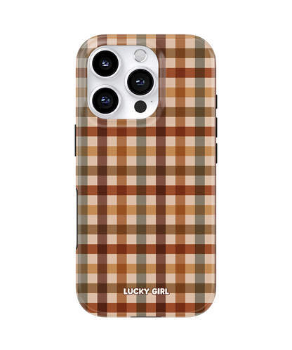 Pecan Gingham Phone Case iPhone 16 Pro Max / Yes