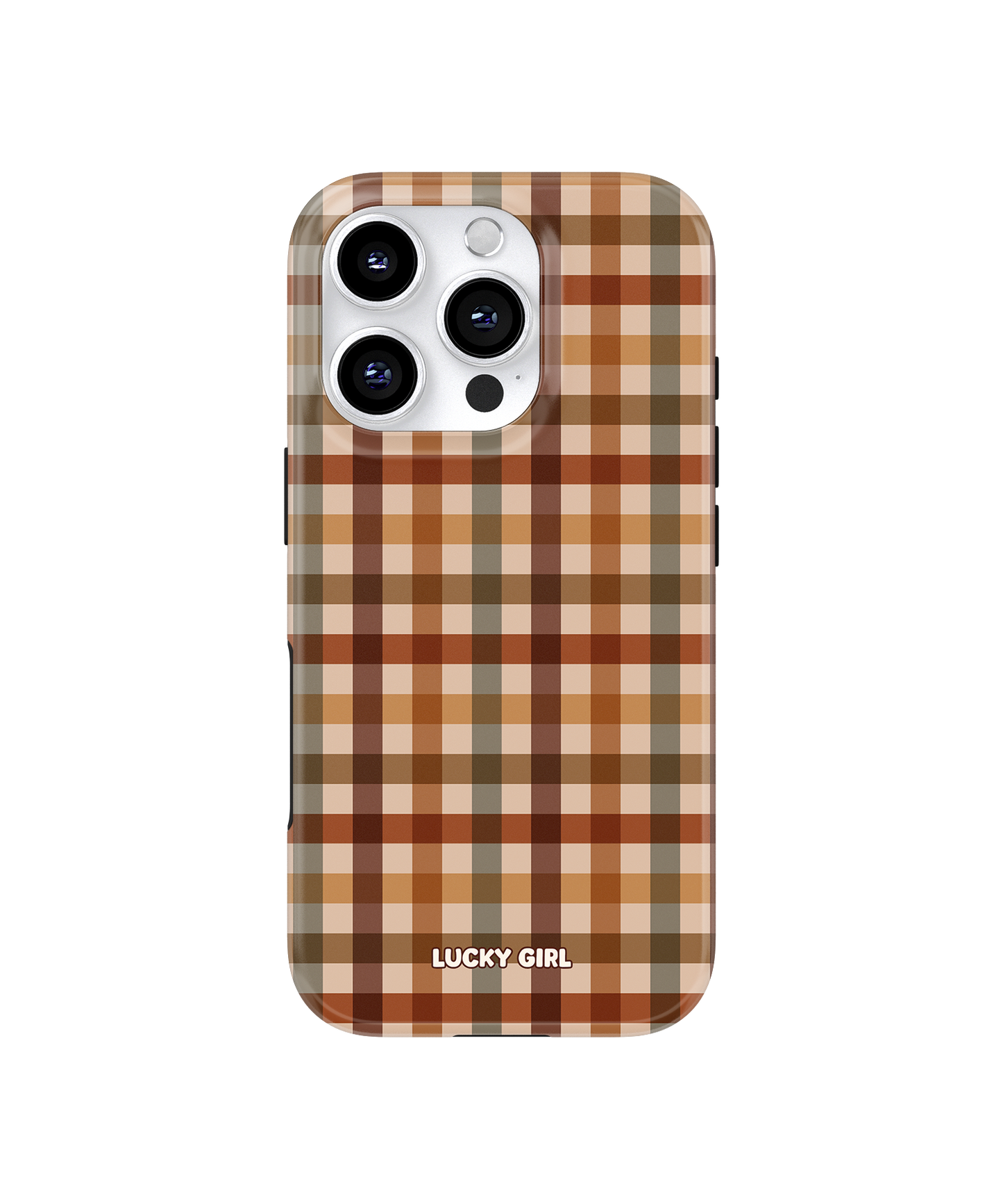 Pecan Gingham Phone Case iPhone 16 Pro / Yes