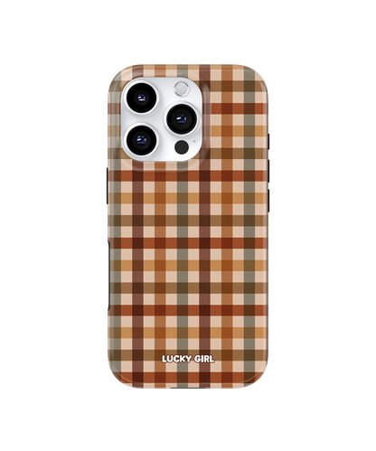 Pecan Gingham Phone Case iPhone 16 Pro / Yes