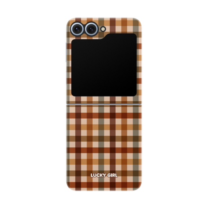 Pecan Gingham Phone Case Galaxy Z Flip 6/7 FE / Yes