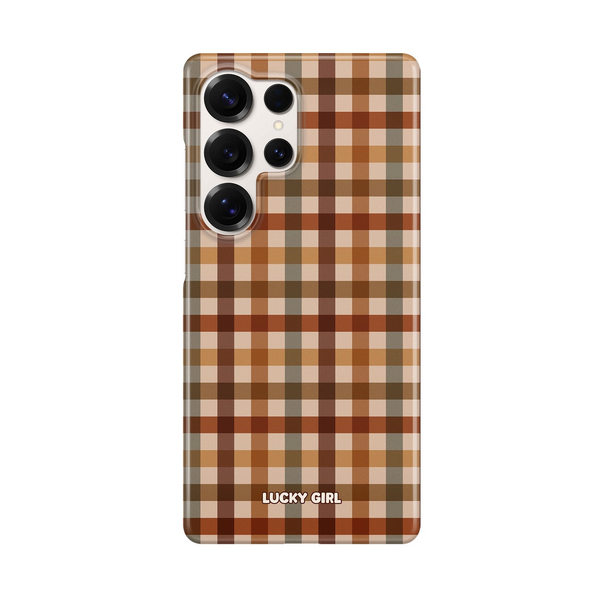 Pecan Gingham Phone Case Galaxy S25 Ultra / Yes