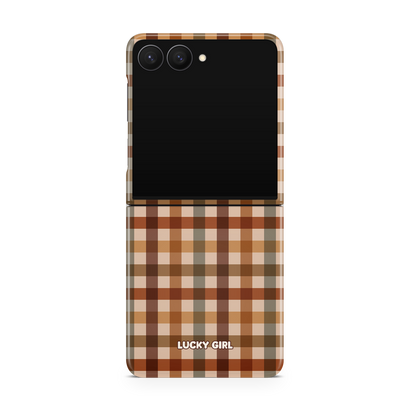 Pecan Gingham Phone Case Galaxy Z Flip 7 / Yes