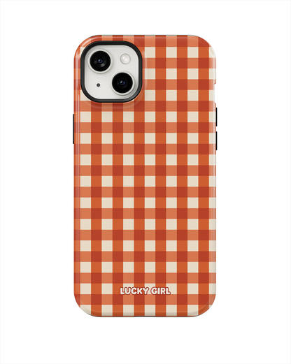 Pumpkin Gingham Phone Case iPhone 14 Plus/15 Plus / Yes