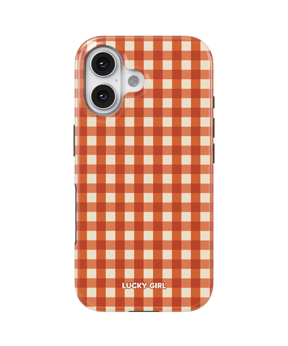 Pumpkin Gingham Phone Case iPhone 16 Plus / Yes