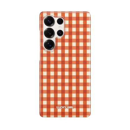 Pumpkin Gingham Phone Case Galaxy S25 Ultra / Yes