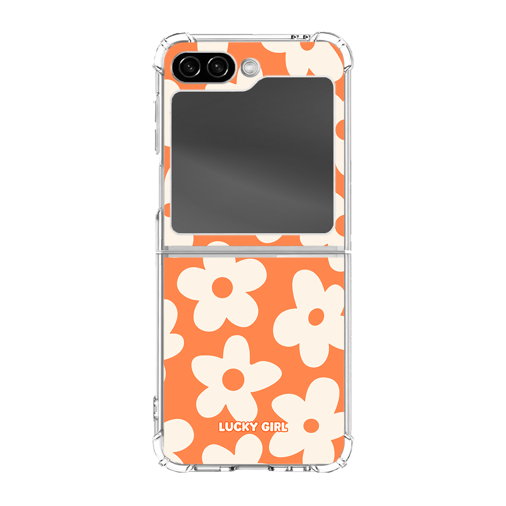 Tangerine Big Blooms Clear Case Insert