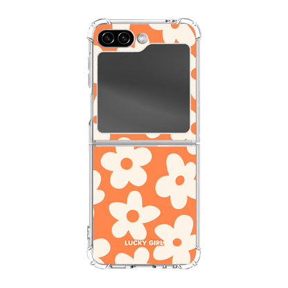 Tangerine Big Blooms Clear Case Insert