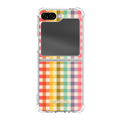 Rainbow Gingham Clear Case Insert