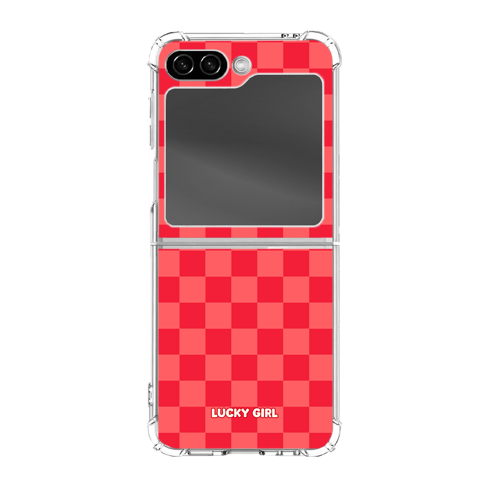 Vermillion Checkers Clear Case Insert