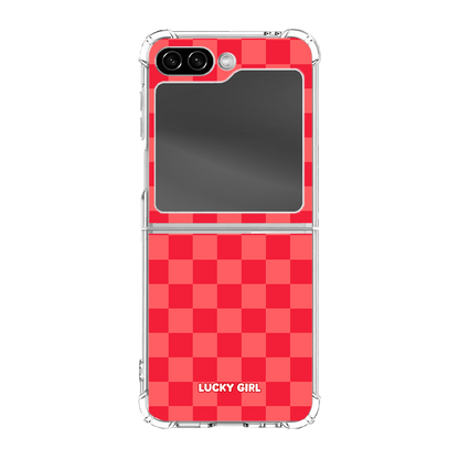 Vermillion Checkers Clear Case Insert