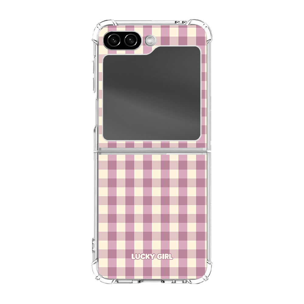 Plum Gingham Clear Case Insert