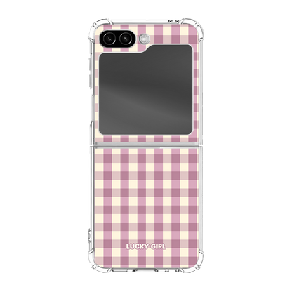 Plum Gingham Clear Case Insert