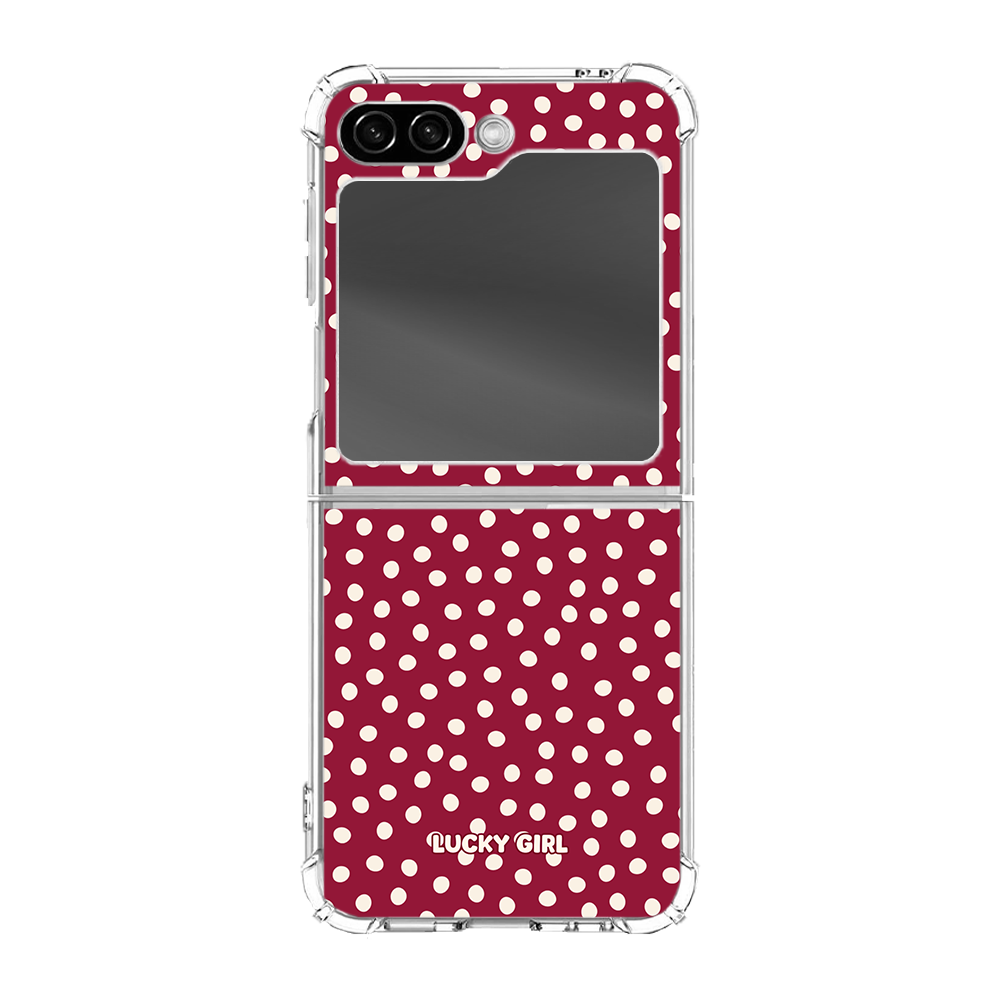 Black Cherry Dots Clear Case Insert