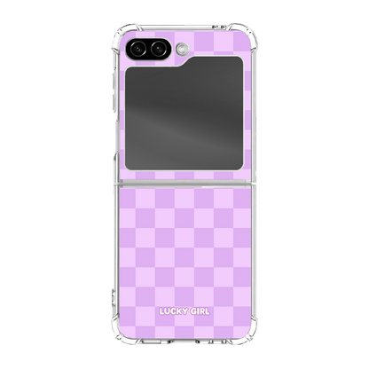 Lilac Checkers Clear Case Insert