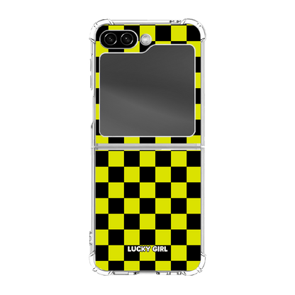 Electric Lime Checkers Clear Case Insert