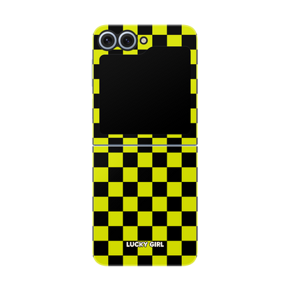 Electric Lime Checkers Phone Case
