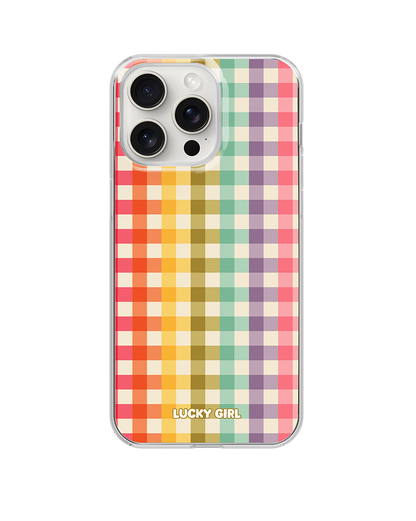 Rainbow Gingham Clear Case Insert