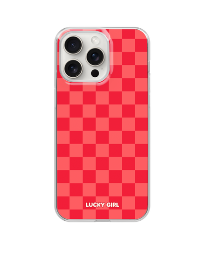 Vermillion Checkers Clear Case Insert