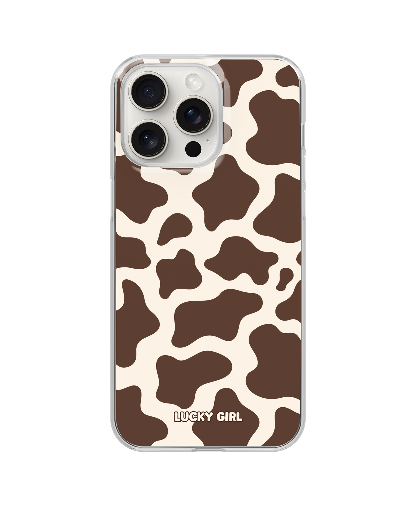 Espresso Cow Print Clear Case Insert