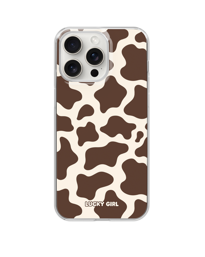 Espresso Cow Print Clear Case Insert