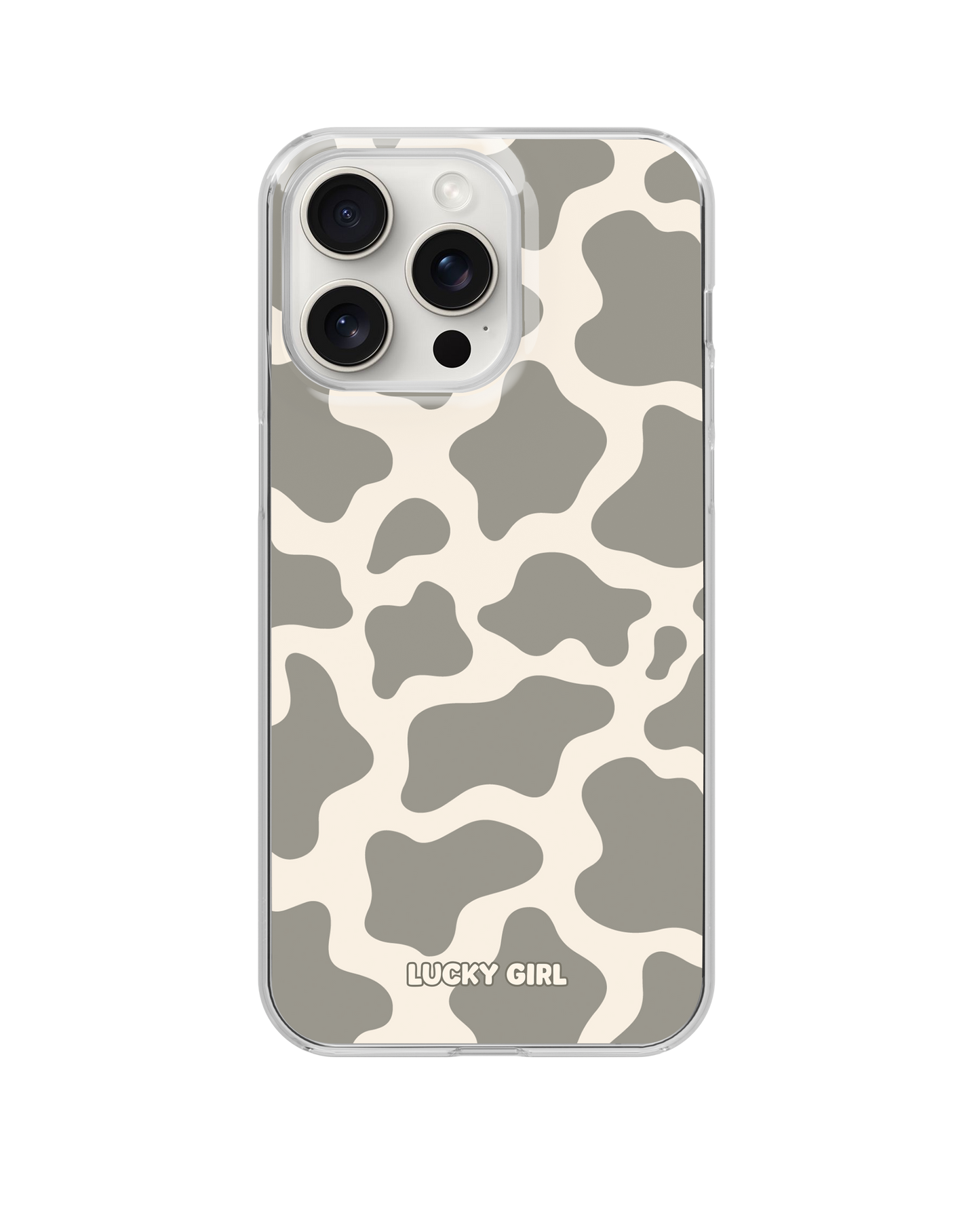 River Rock Cow Print Clear Case Insert