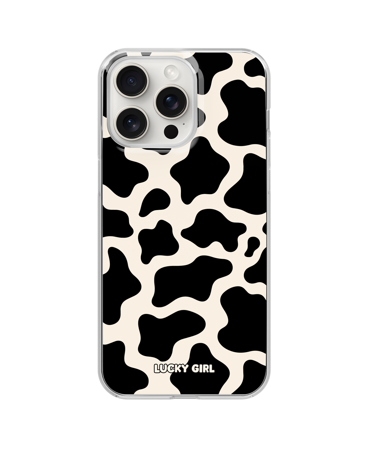 Onyx Cow Print Clear Case Insert