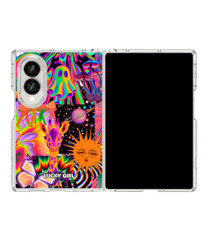 Technicolor Trip Clear Case Insert Galaxy Z Fold 8 (wide)